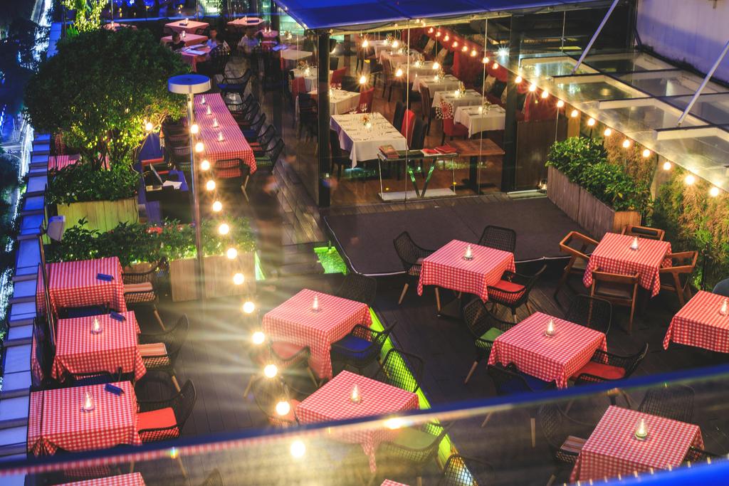 Restaurant rooftop view